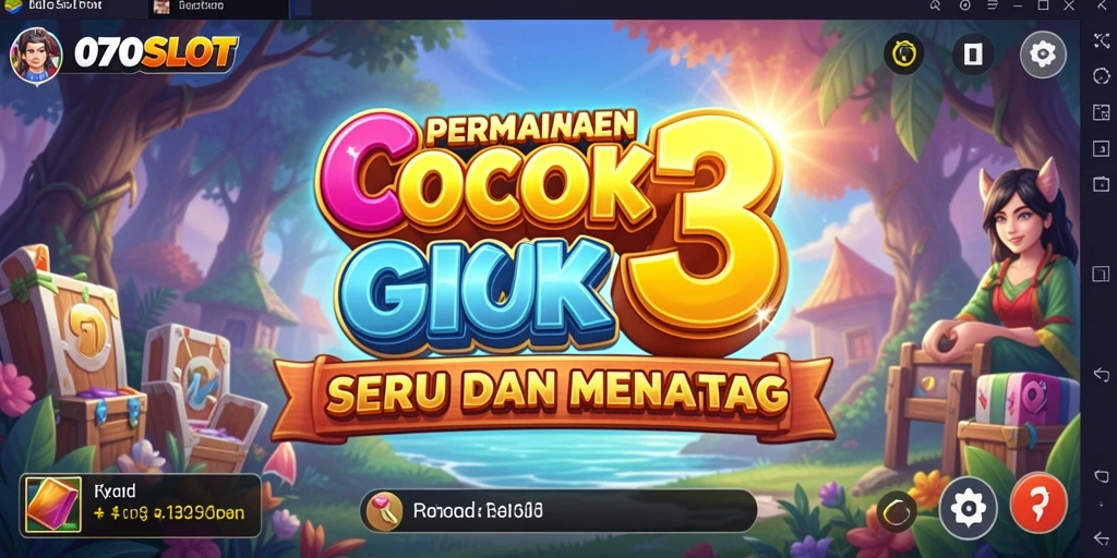 Tangkapan layar menunjukkan gameplay seru 070SLOT dengan tantangan Match-3.