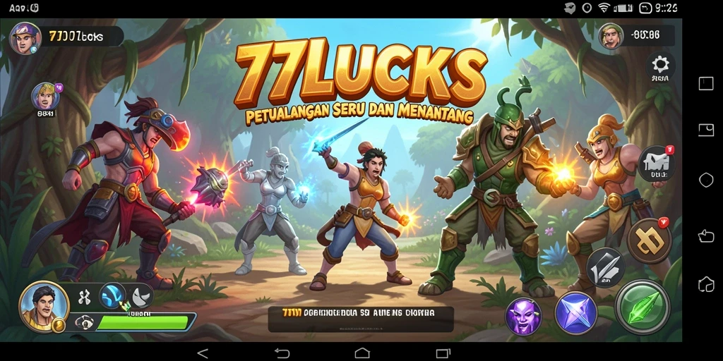 Screenshot gameplay <strong>77LUCKS</strong> yang menggambarkan aksi petualangan mendebarkan.