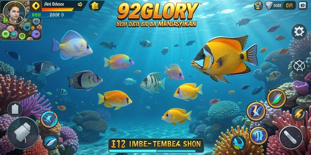 Tampilan menarik saat menangkap ikan di 92GLORY.