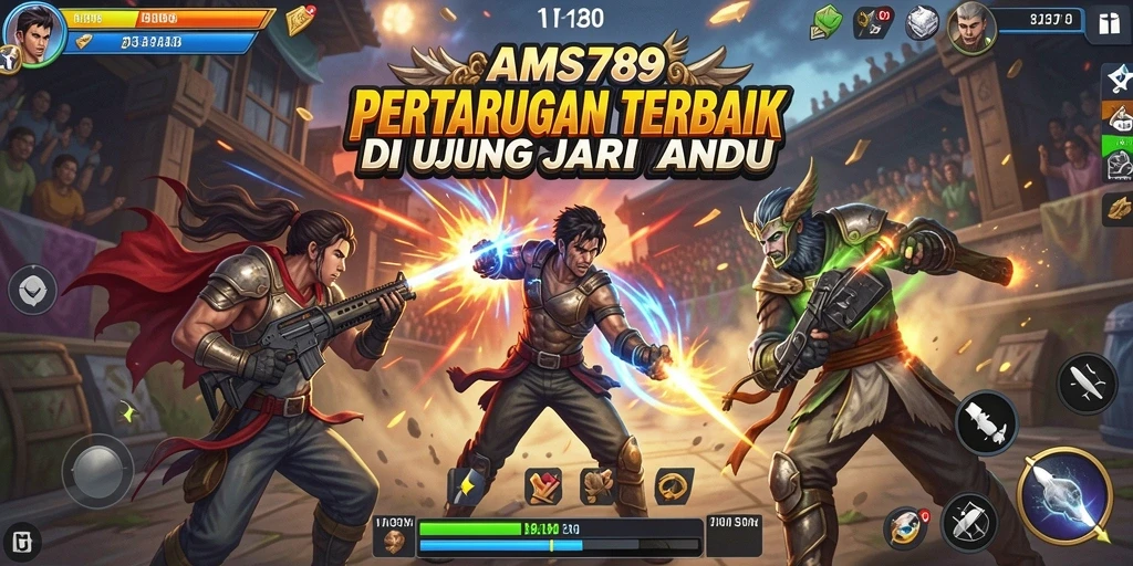 Screenshot gameplay AMS789 yang menampilkan aksi pertarungan seru.