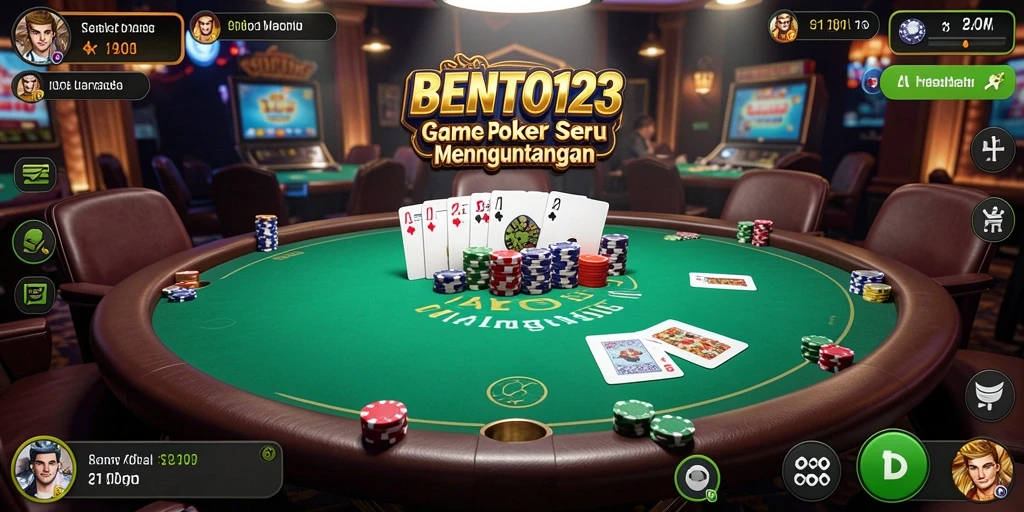 Tampilan utama BENTO123 menunjukkan gameplay seru dalam Poker.