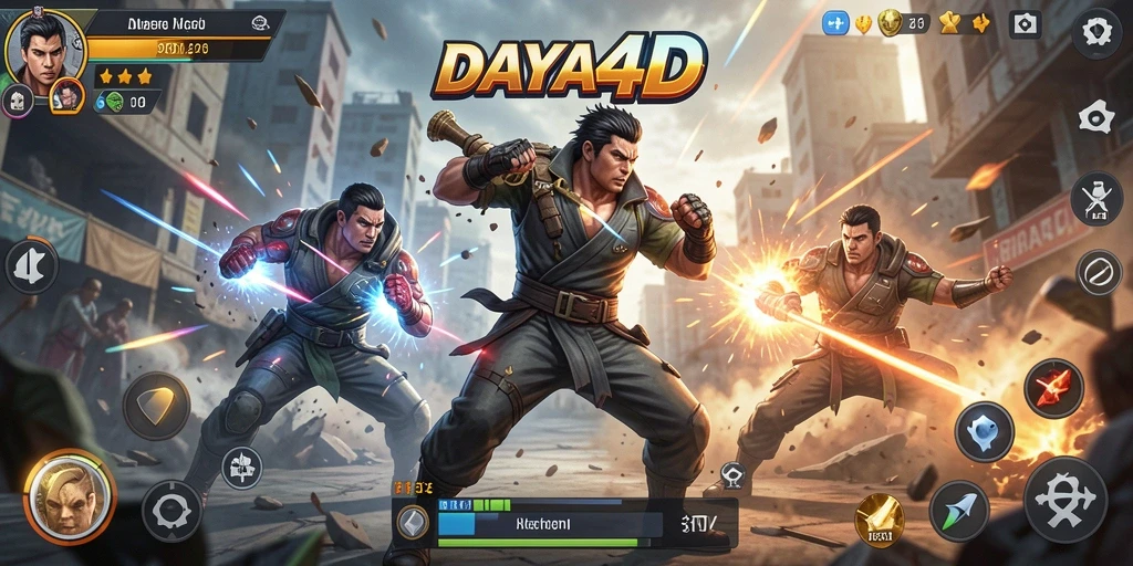 Tangkapan layar <strong>DAYA4D</strong> menampilkan aksi pertempuran yang mendebarkan dan grafis yang memukau.