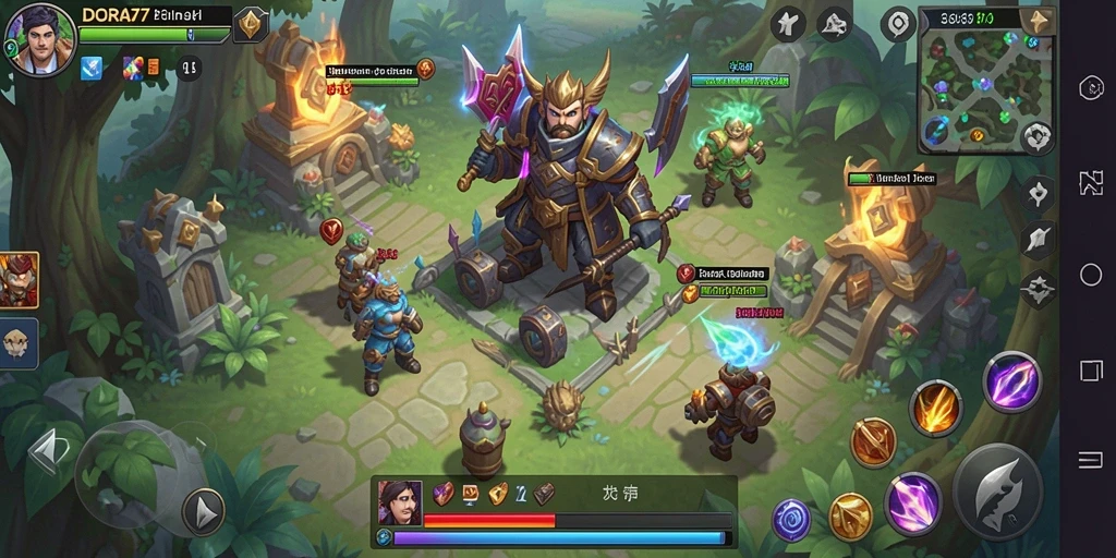 Tampilan gameplay menarik DORA77 dengan karakter dan pertarungan seru.