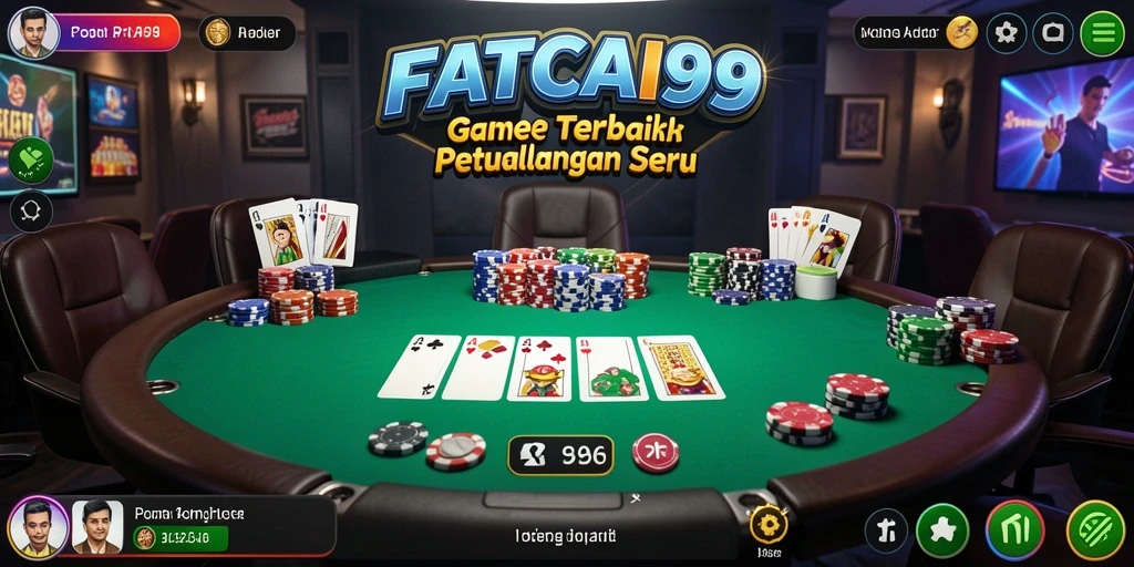Tangkapan layar utama FATCAI99 menampilkan gameplay Poker yang mendebarkan.