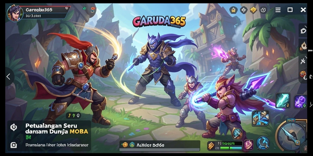 Tangkapan layar menampilkan aksi intens di arena MOBA.