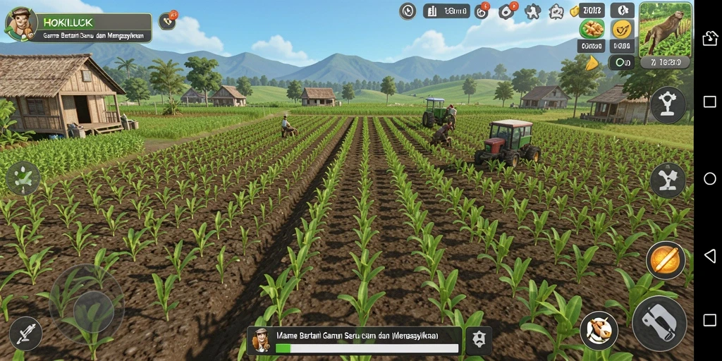 Tampilan gameplay HOKILUCK yang menarik saat mengelola lahan pertanian.