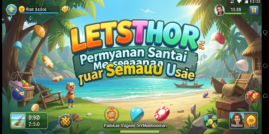 Tangkapan layar utama LETSTHOR menampilkan gameplay yang menyenangkan dan penuh warna.