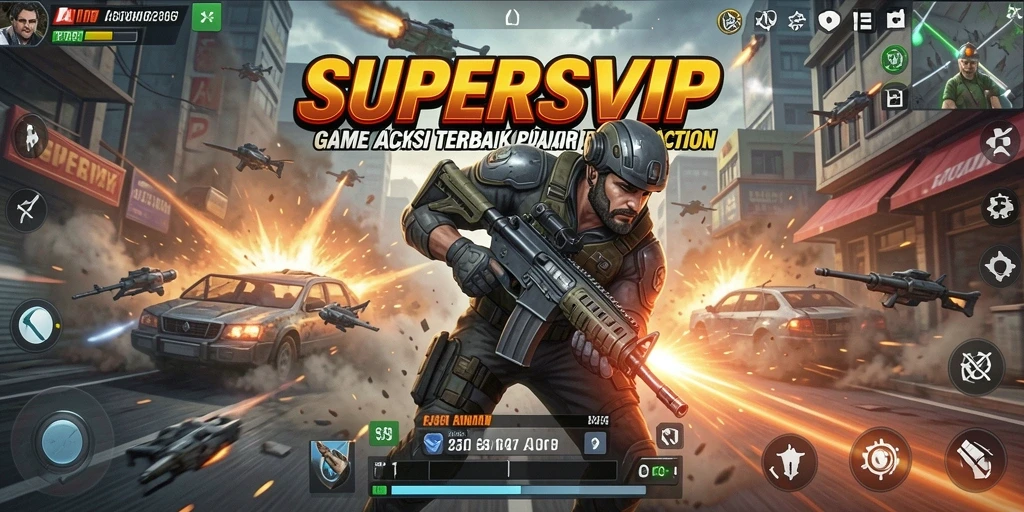Tampilan gameplay SUPERSVIP yang mendebarkan dan penuh aksi.