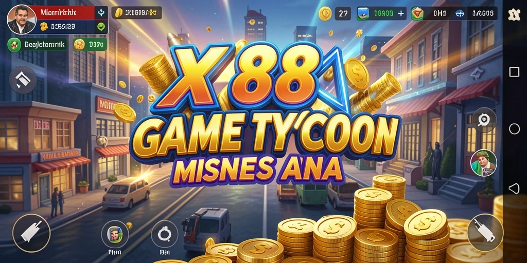 Tampilan menarik dari gameplay <strong>X88</strong> yang menantang manajemen bisnis.